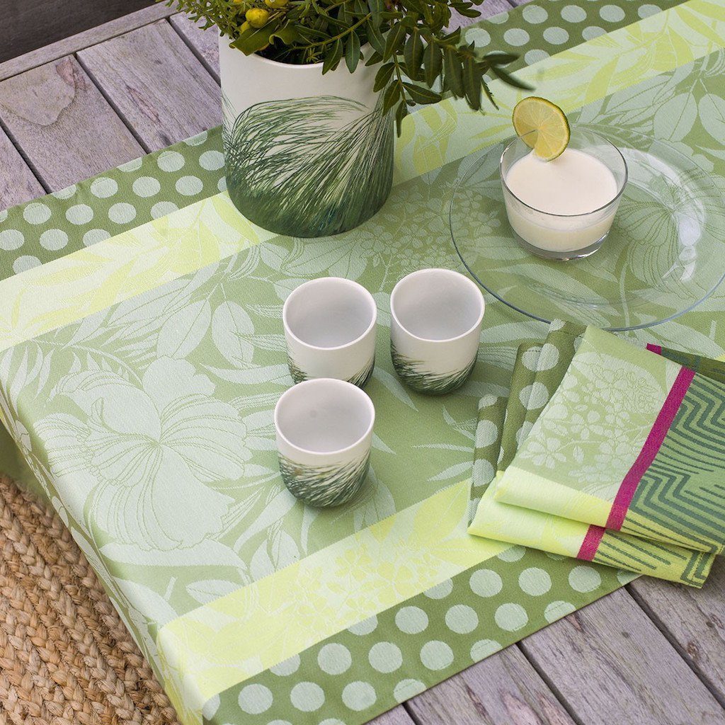 Nature Urbaine Green Coated Table Linens | Fig Linens