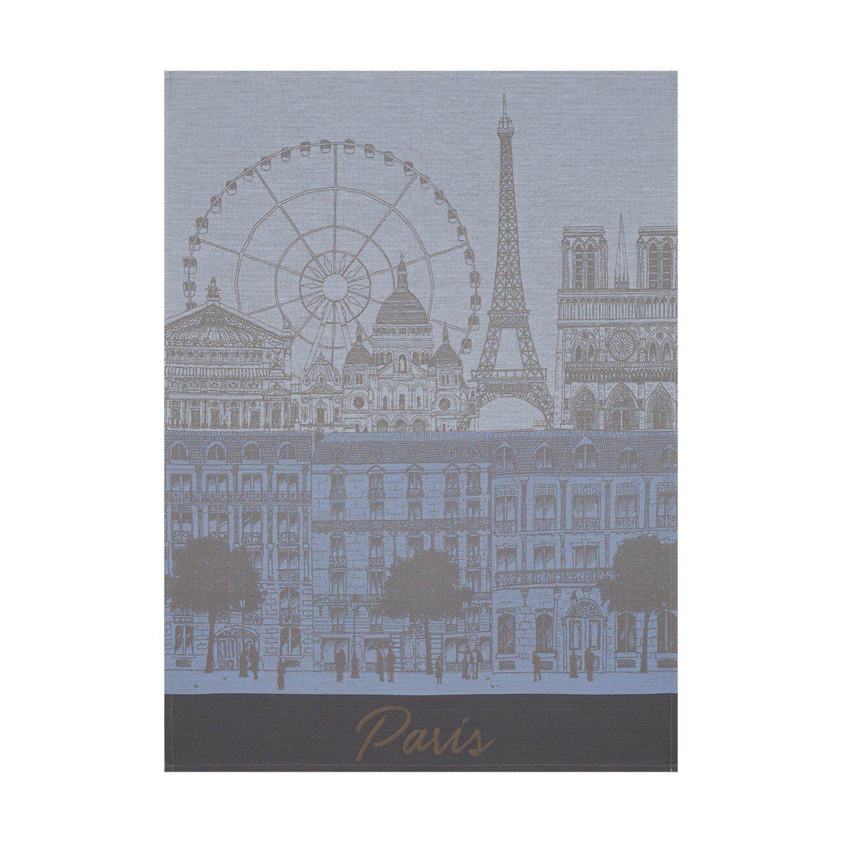 Paris Panorama Azure Tea Towel Set of 4 by Le Jacquard Francais