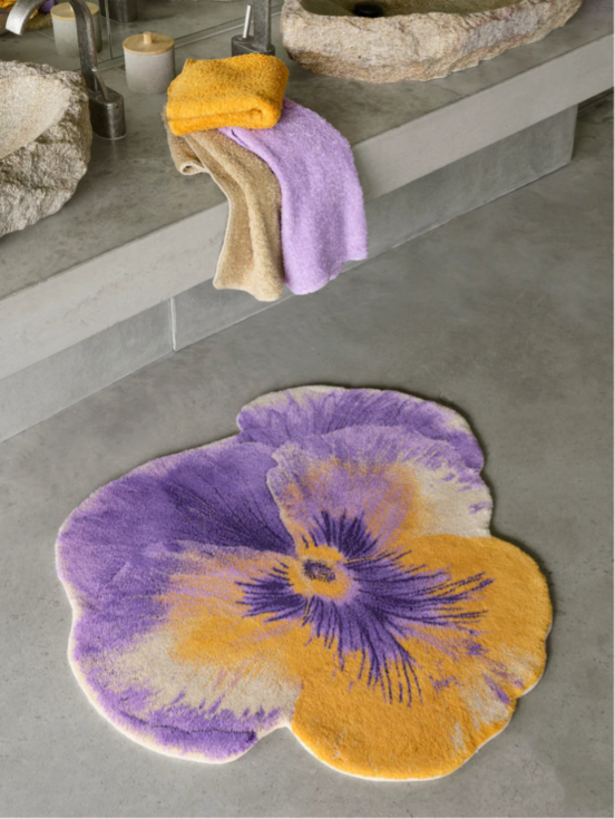 Pansy Bath Rug 35X39 Curcuma 870 by Abyss Habidecor