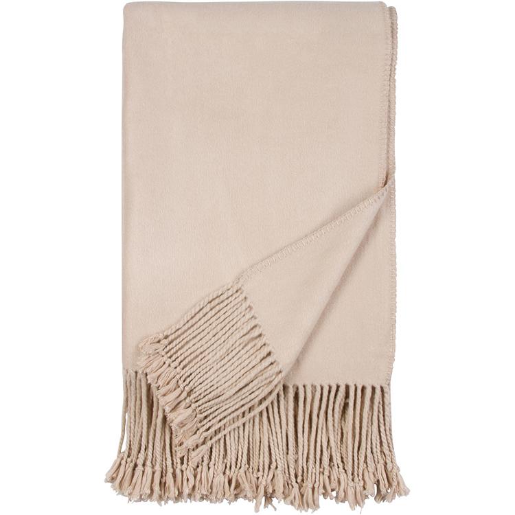 Luxxe Fringe Throw in Nude